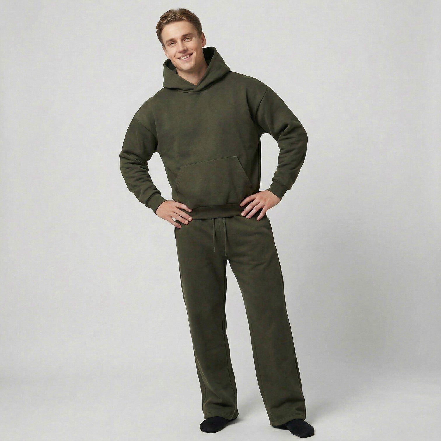 Ensemble Sweat à Capuche et Pantalon en Maille Cozy Homme