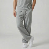 Pantalon homme en coton à jambe droite avec cordon