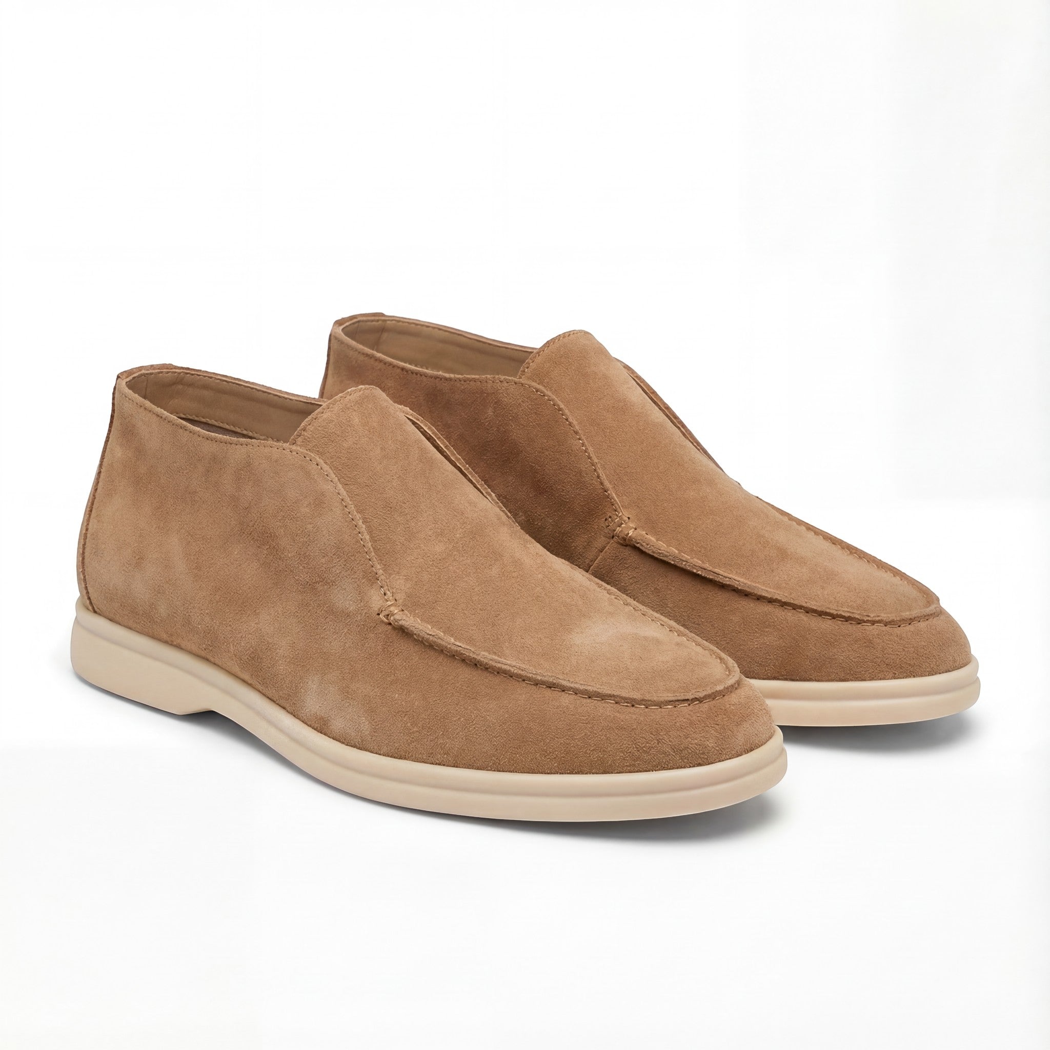 Mocassins Hauts Homme en Suède – Minimalistes Rétro Slip-On