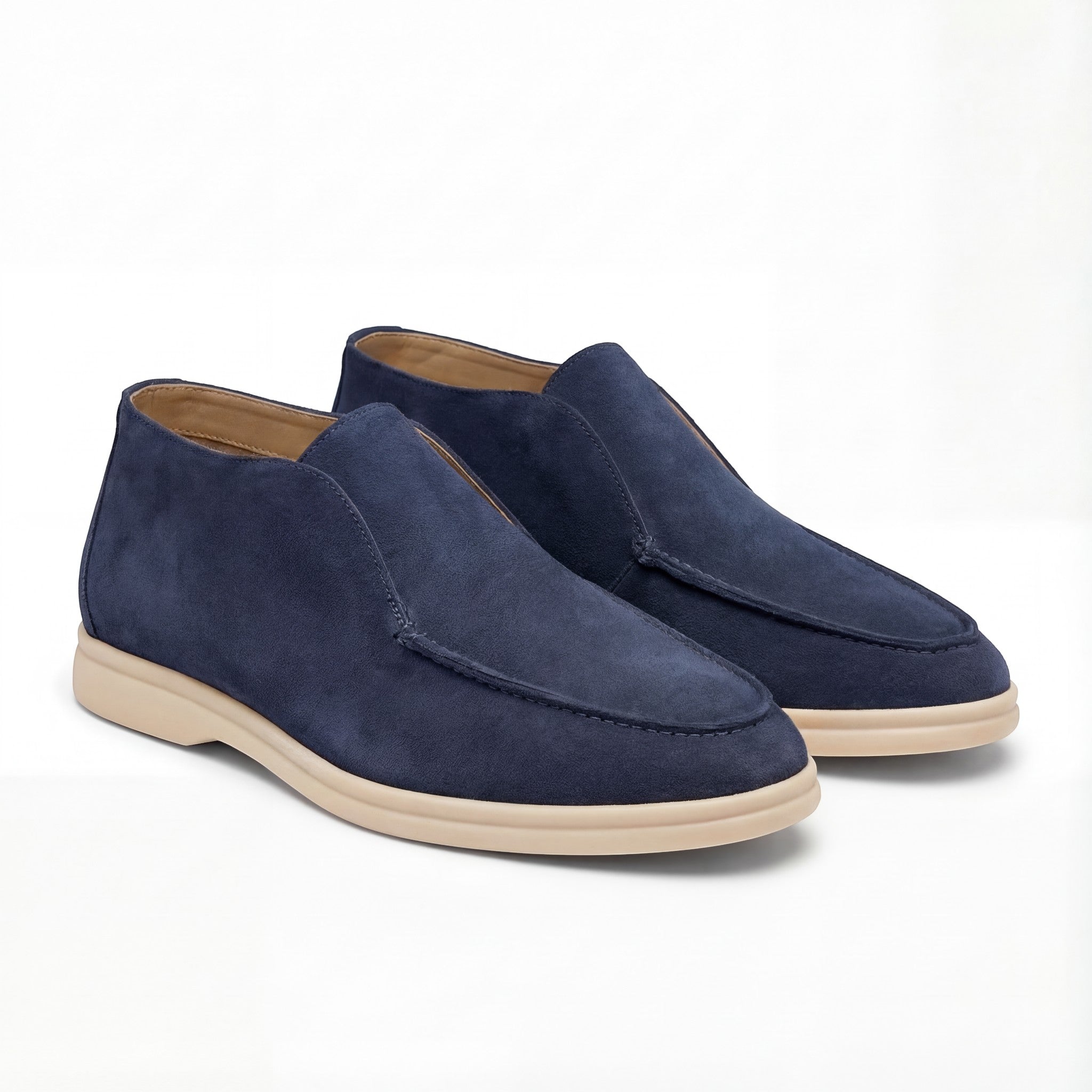 Mocassins Hauts Homme en Suède – Minimalistes Rétro Slip-On