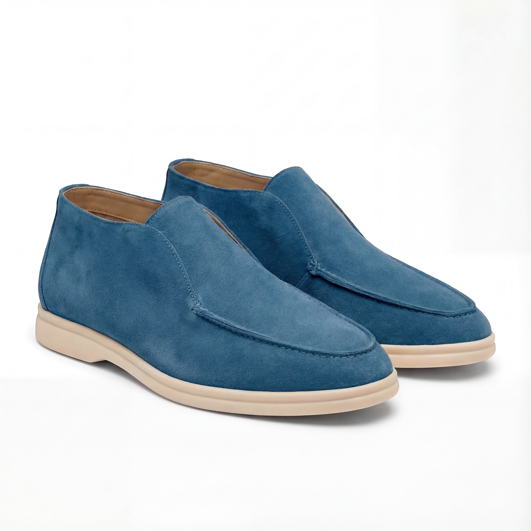 Mocassins Hauts Homme en Suède – Minimalistes Rétro Slip-On