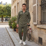 Ensemble Casual Deux Pièces en Coton pour Homme