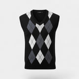 Gilet à Carreaux pour Homme – Sans Manches, Col V