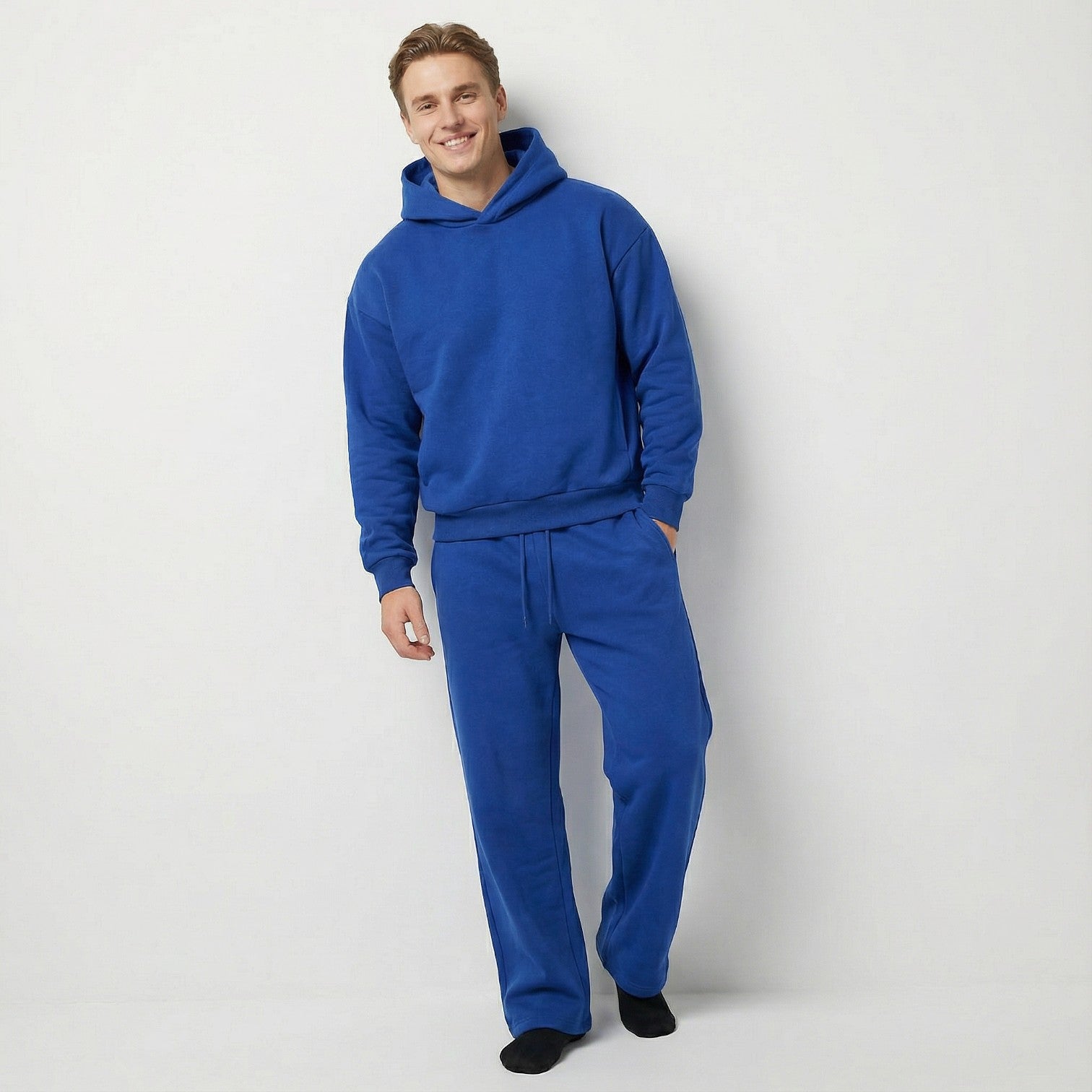 Ensemble Sweat à Capuche et Pantalon en Maille Cozy Homme