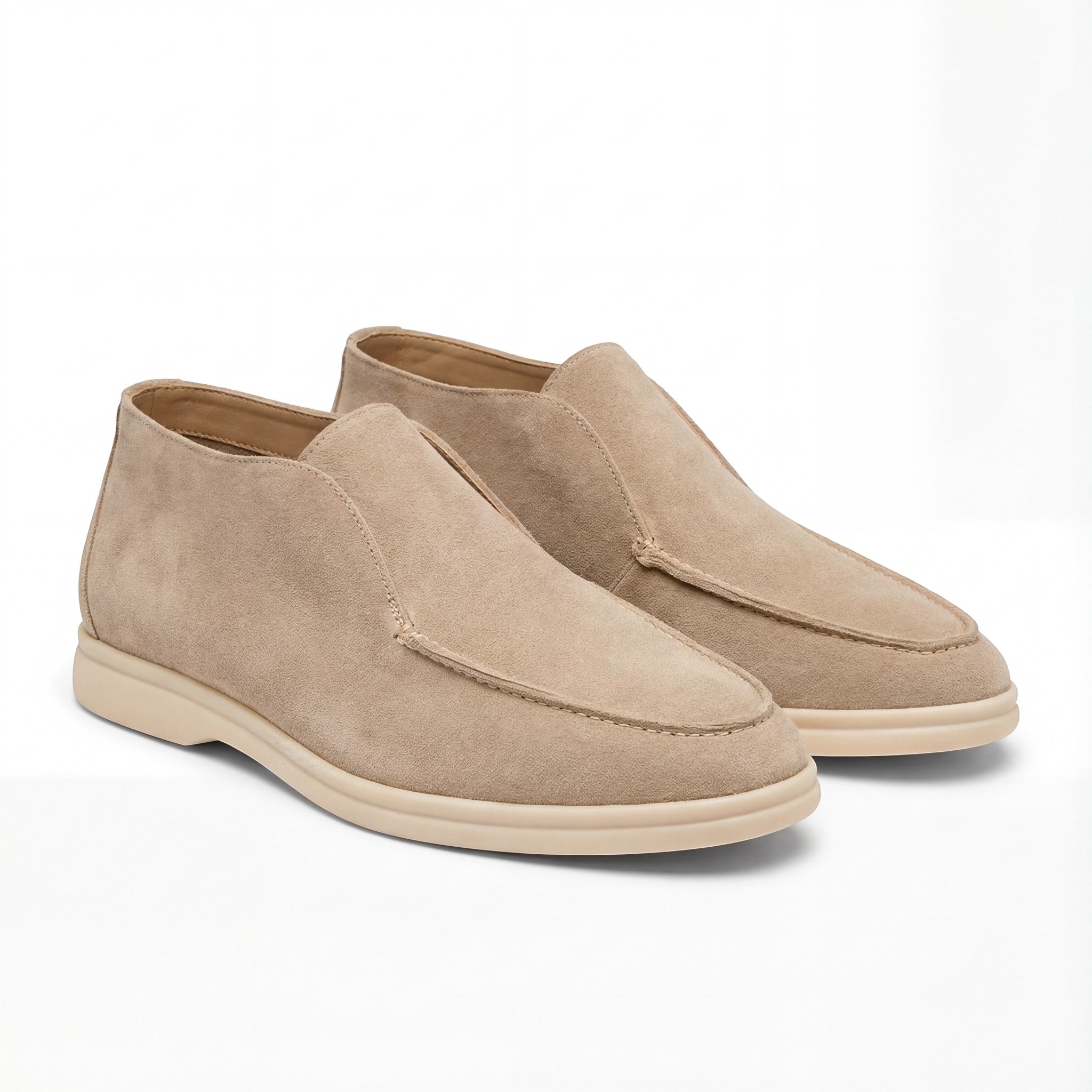 Mocassins Hauts Homme en Suède – Minimalistes Rétro Slip-On