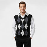 Gilet à Carreaux pour Homme – Sans Manches, Col V